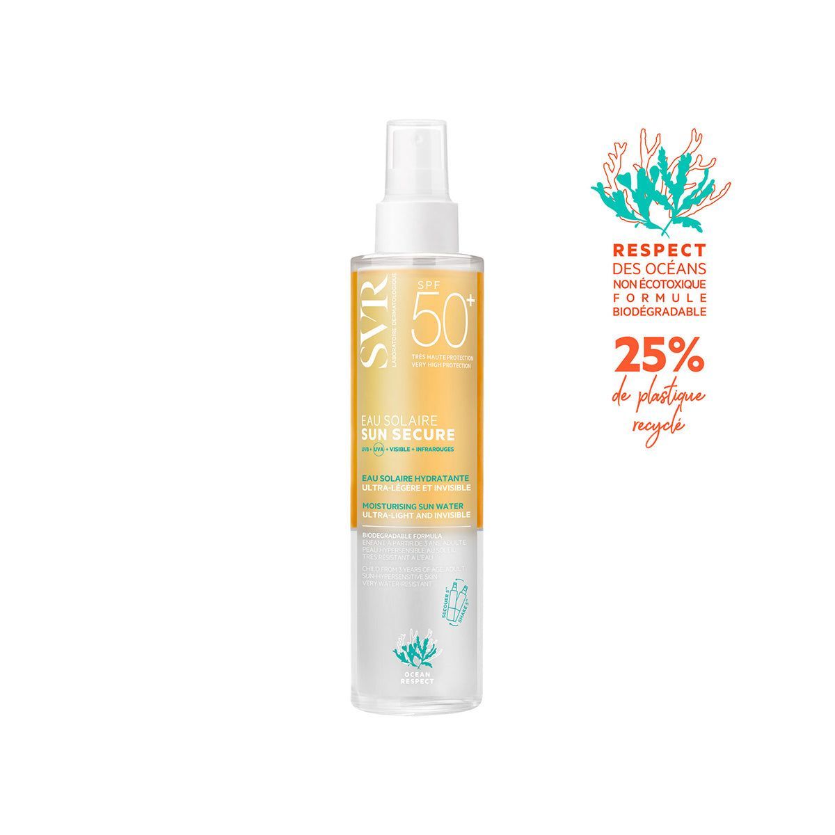 SVR SUN SECURE EAU SOLAIRE 50+ SPF 200 ML