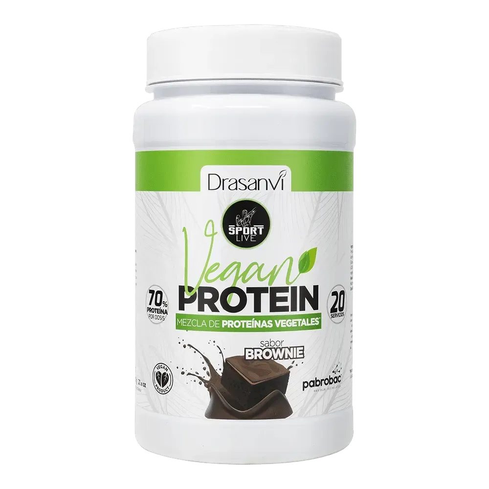 DRASANVI SPORT LIVE PROTEINA VEGANA 600 G SABOR BROWNIE