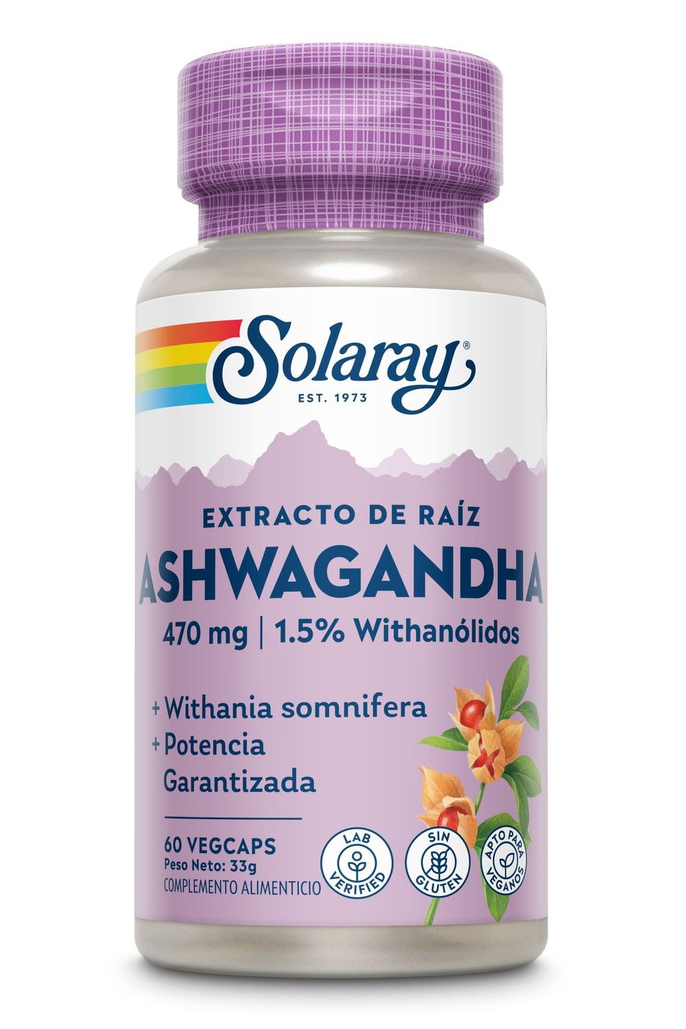 SOLARAY ASHWAGANDHA 60 CAPSULAS VEGETALES