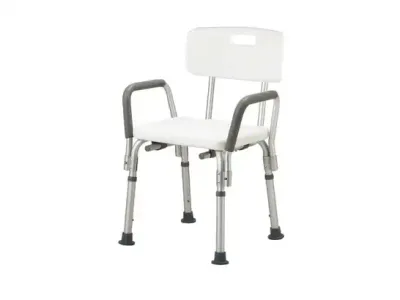 SILLA PARA BAÑO CON RESPALDO Y REPOSABRAZOS