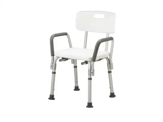 SILLA PARA BAÑO CON RESPALDO Y REPOSABRAZOS