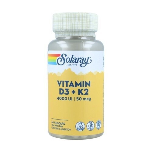 SOLARAY VITAMIN D3 + K2 60 CAPSULAS VEGETALES SOLARAY VITAMIN D3 + K2 60 CAPSULAS VEGETALES