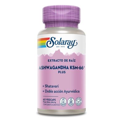 SOLARAY ASHWAGANDHA KSM-66 PLUS 60 CAPSULAS