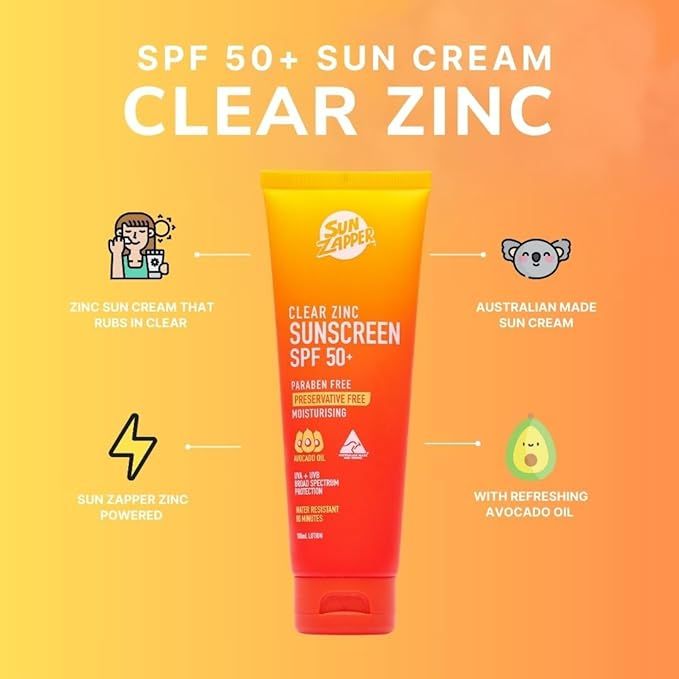SUN ZAPPER SUNSCREEN CLEAR ZINC LOTION SPF 50+ 100 ML