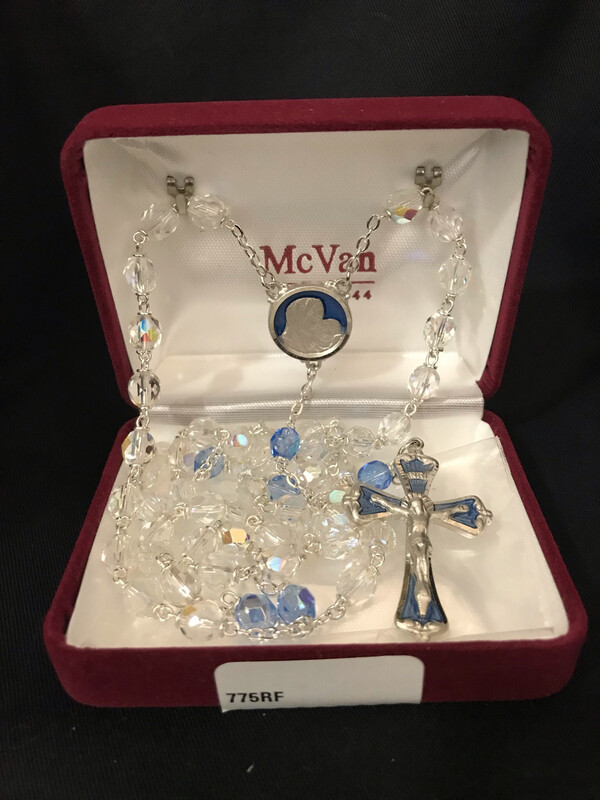 7mm Light Blue Rosary w/Enamel