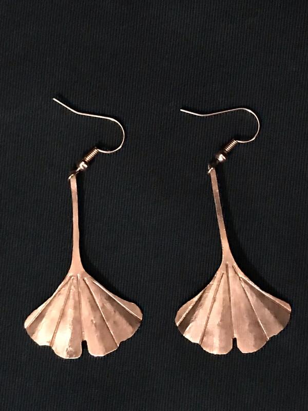 Ginkgo Leaf Earrings Copper - Small