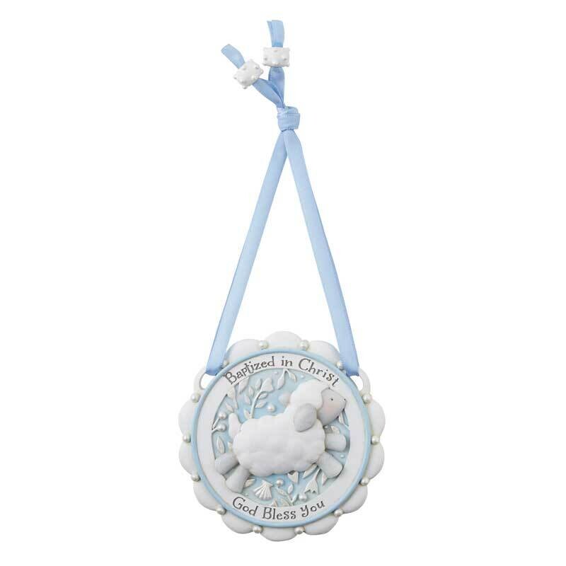 AG Baptism Crib Medal Blue