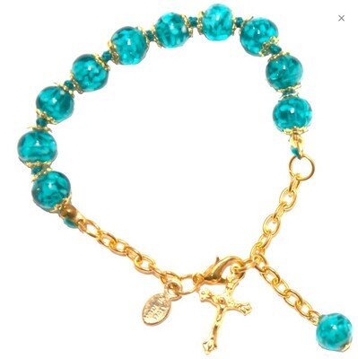 Bracelet Genuine Murano Rosary Bracelet - Azúl
