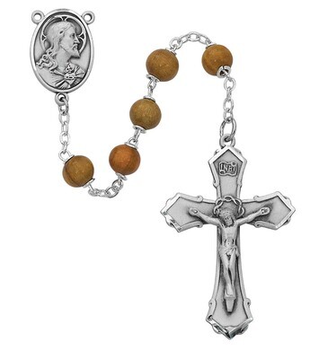 Rosary - 7mm Olive Wood 20" Sacred Heart Rosary