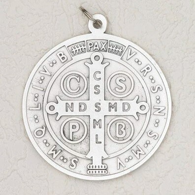 4&quot; St. Benedict Medal Silver