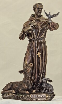 St. Francis, cold cast bronze, 8.5"