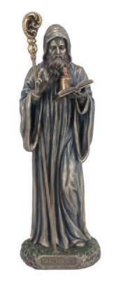 St. Benedict, cold-cast bronze, 8"