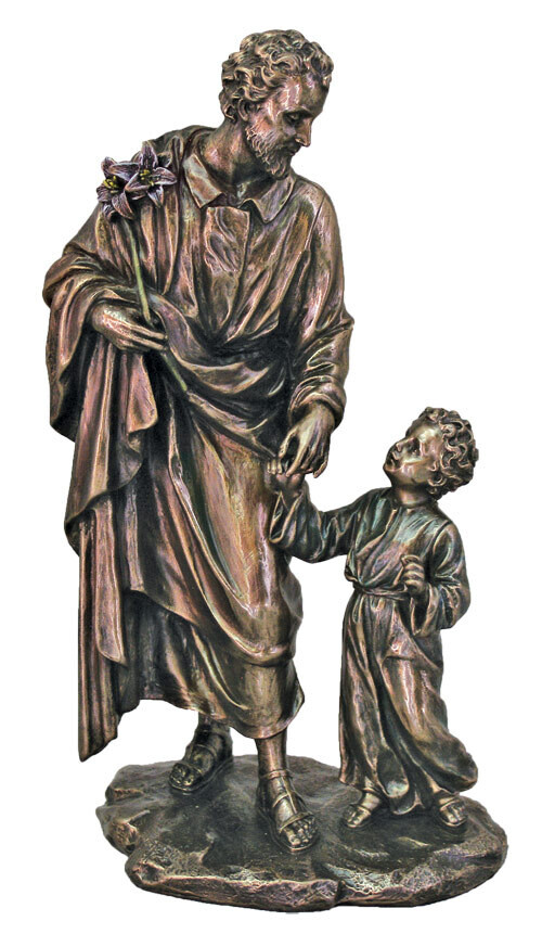 St. Joseph & Child cold cast bronze 9"
