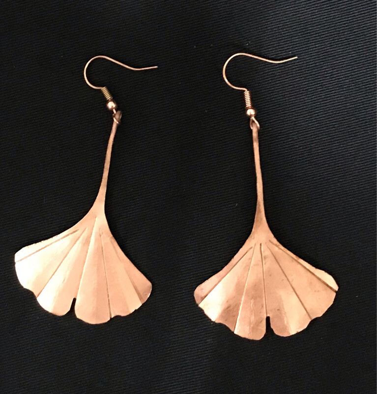 Ginkgo Leaf Earrings - Large