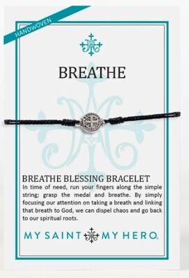 Breathe Blessing Bracelet Silver Black