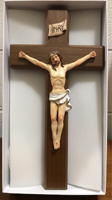 12" Walnut Crucifix, Boxed