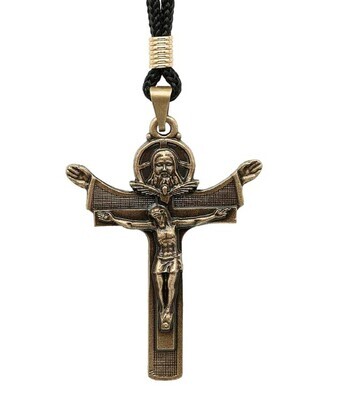 Holy Trinity Necklace on Black Cord
