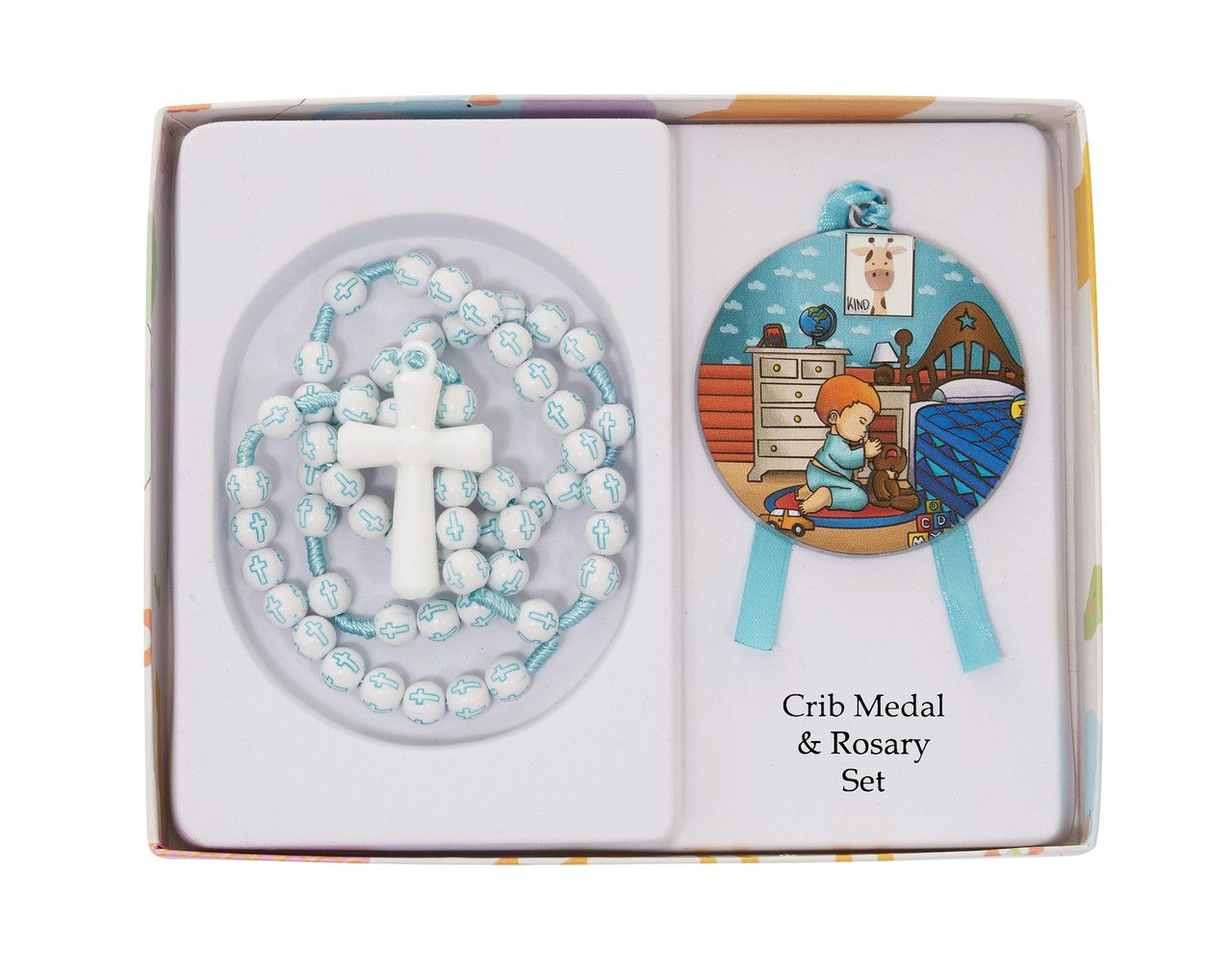 Boy&#39;s Crib Medal and Rosary