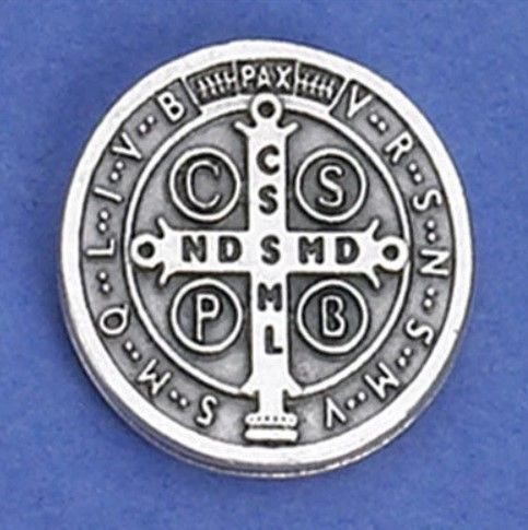 Saint Benedict Lapel Pin (Silver)