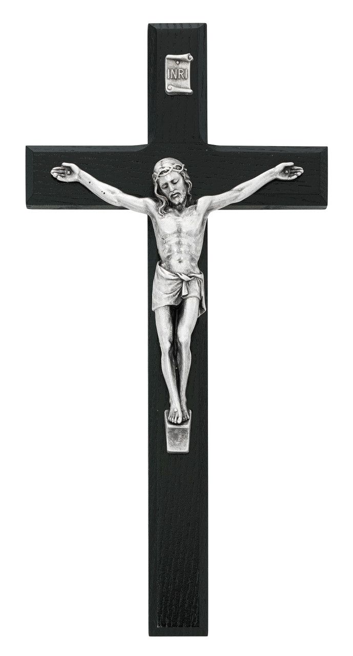 Black/Silver Crucifix 10&quot;