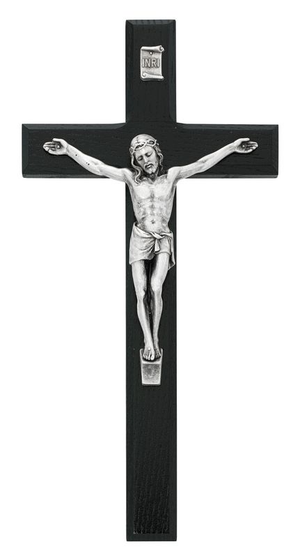 Black/Silver Crucifix 10&quot;