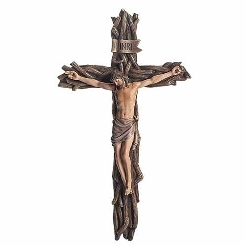 Woven Branch Crucifix