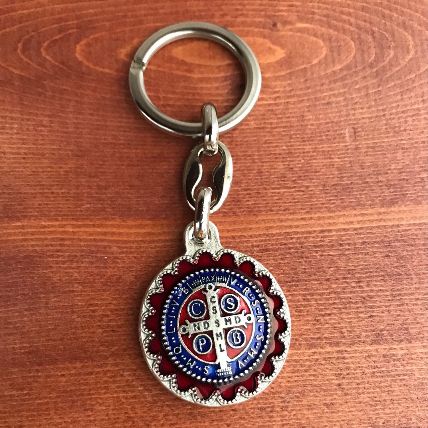 Enamel Saint Benedict Keychain