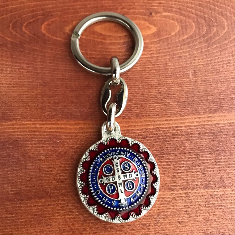 Enamel Saint Benedict Keychain