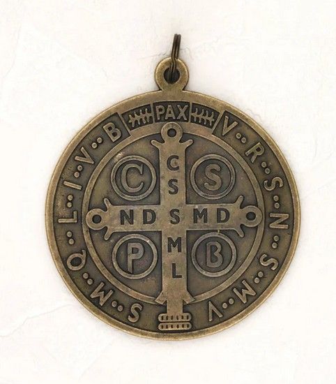 4&quot; Brass Toned St. Benedict Medal