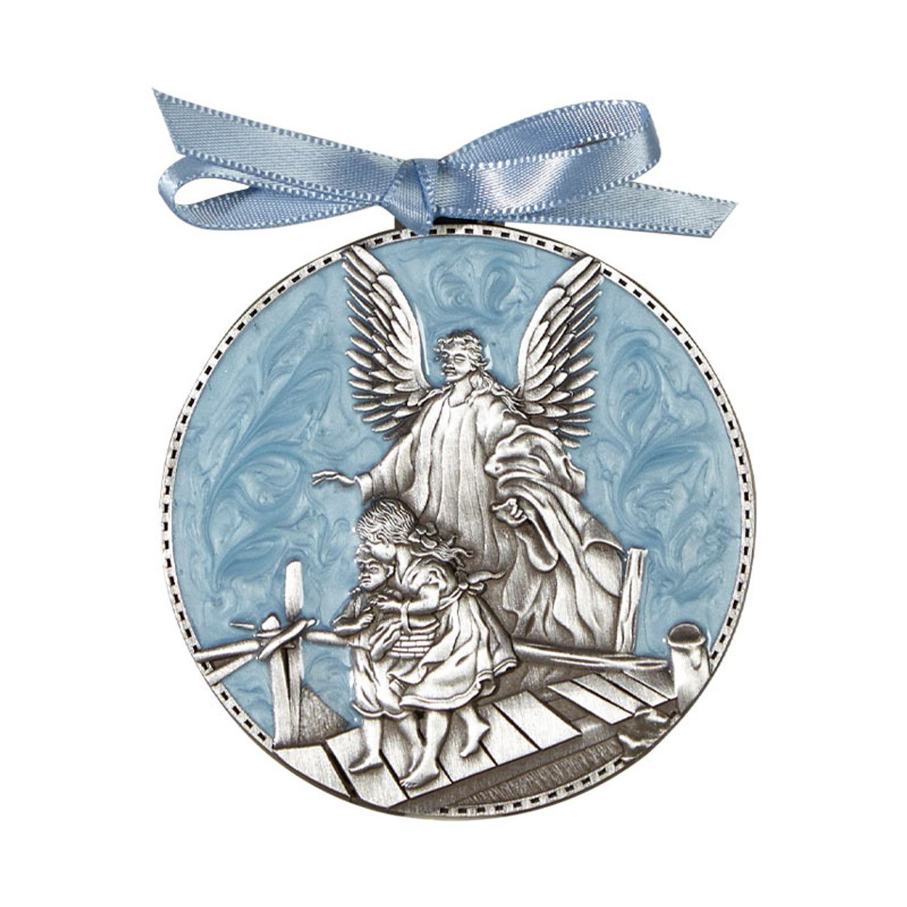 GUARDIAN ANGEL CRIB MEDAL BLUE