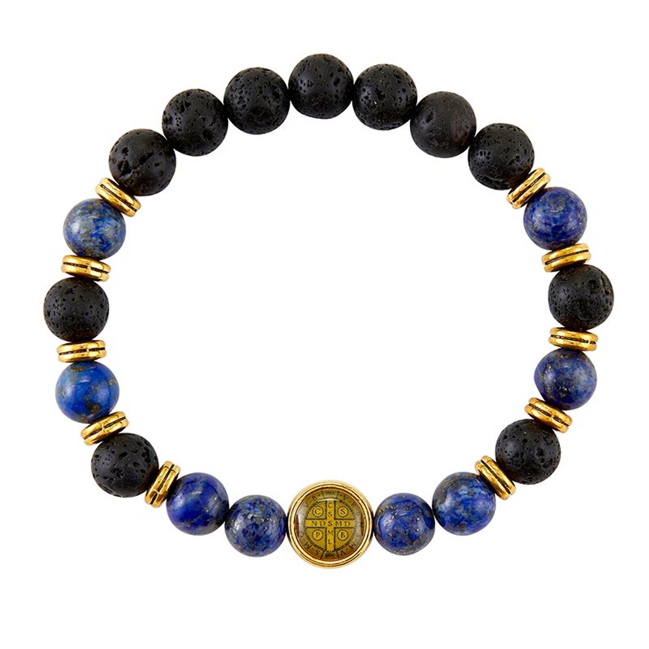 Saint Benedict Onyx Blue Bracelet