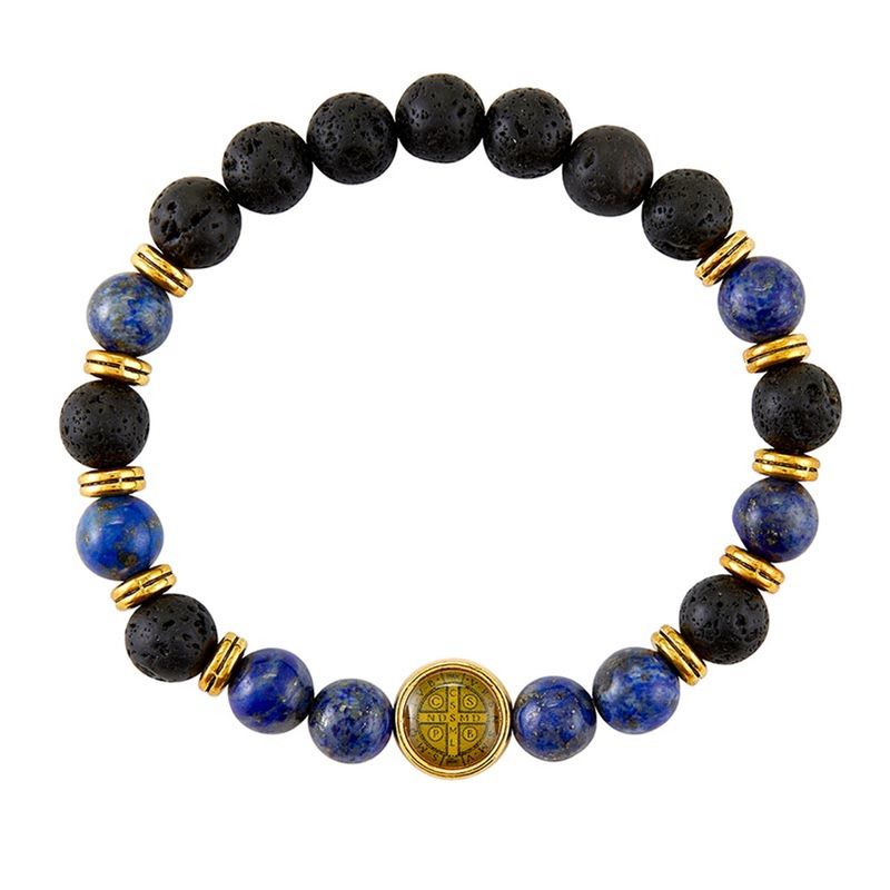 Saint Benedict Onyx Blue Bracelet