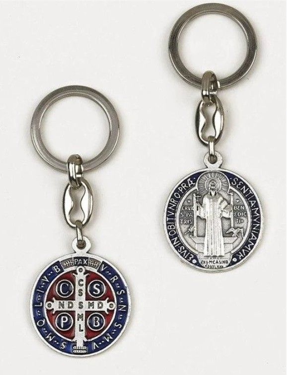 Enamel Saint Benedict Keychain