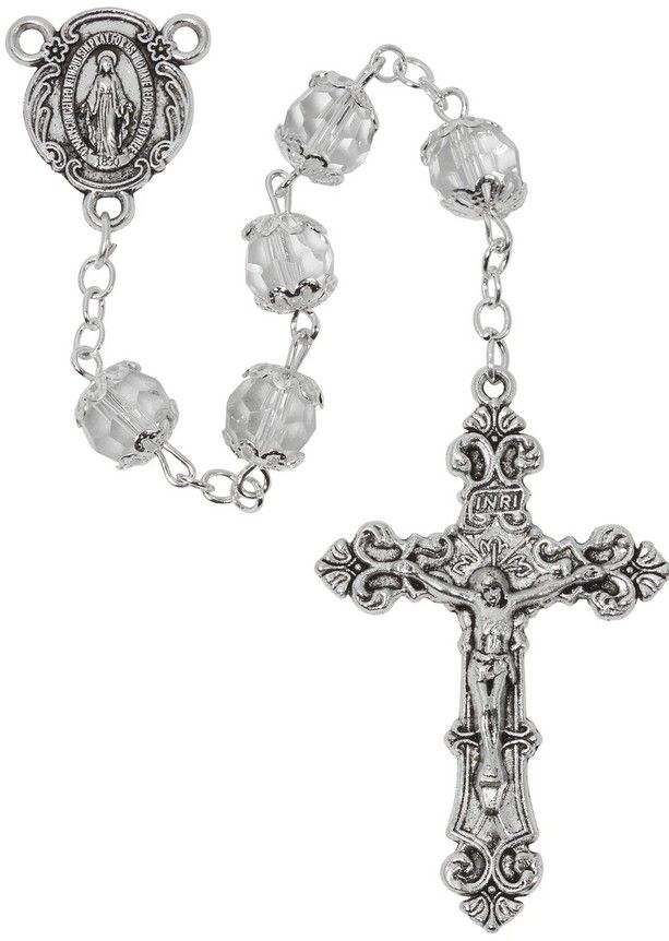 Rosary - 7mm Crystal  Capped Rosary
