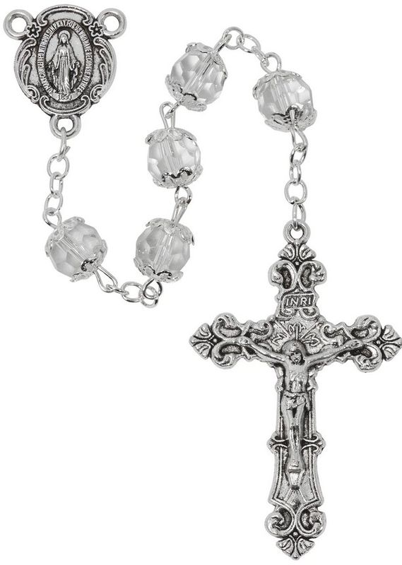 Rosary - 7mm Crystal  Capped Rosary