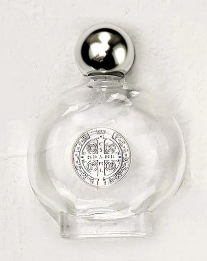 Holy Water Glass Bottle - St. Benedict Medal (Lumen Mundi)