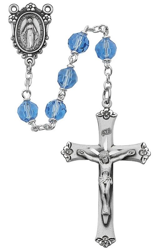Rosary -  Blue Tin Cut Rosary