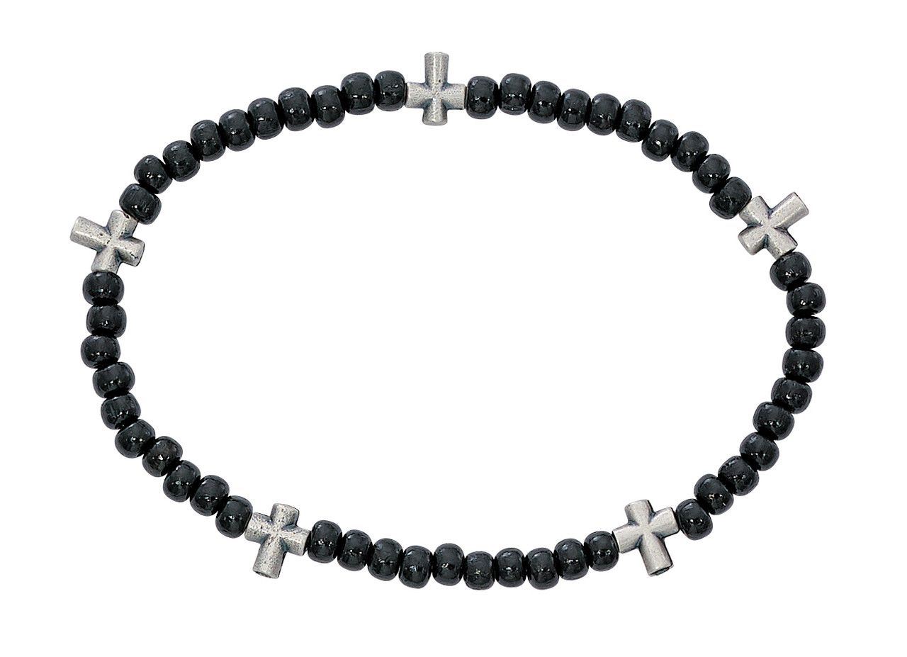 Black Wood Cross Bracelet