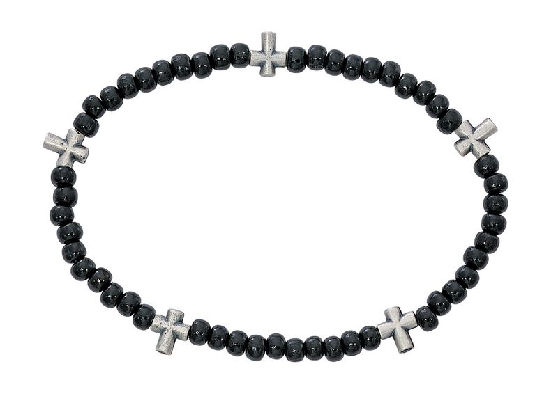 Black Wood Cross Bracelet