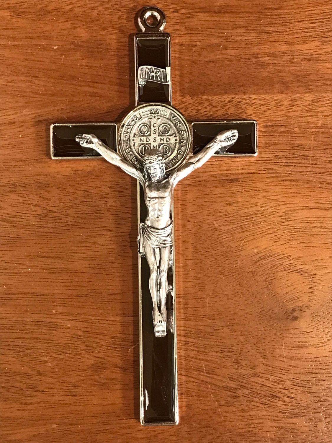 Brown Enamel St Benedict Crucifix