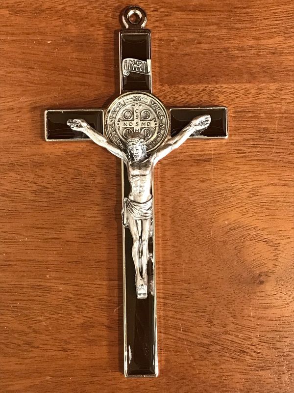 Brown Enamel St Benedict Crucifix