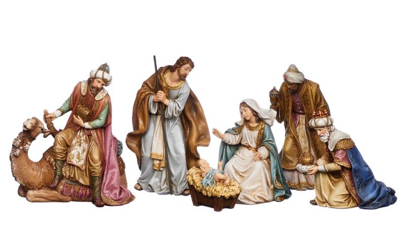 8.5" Nativity 6 pc with King on Camel 8.5" Nativity 6 pc with King on Camel
