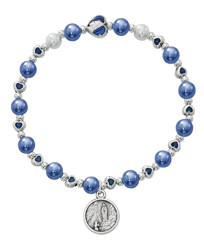 Blue Lourdes Stretch Bracelet