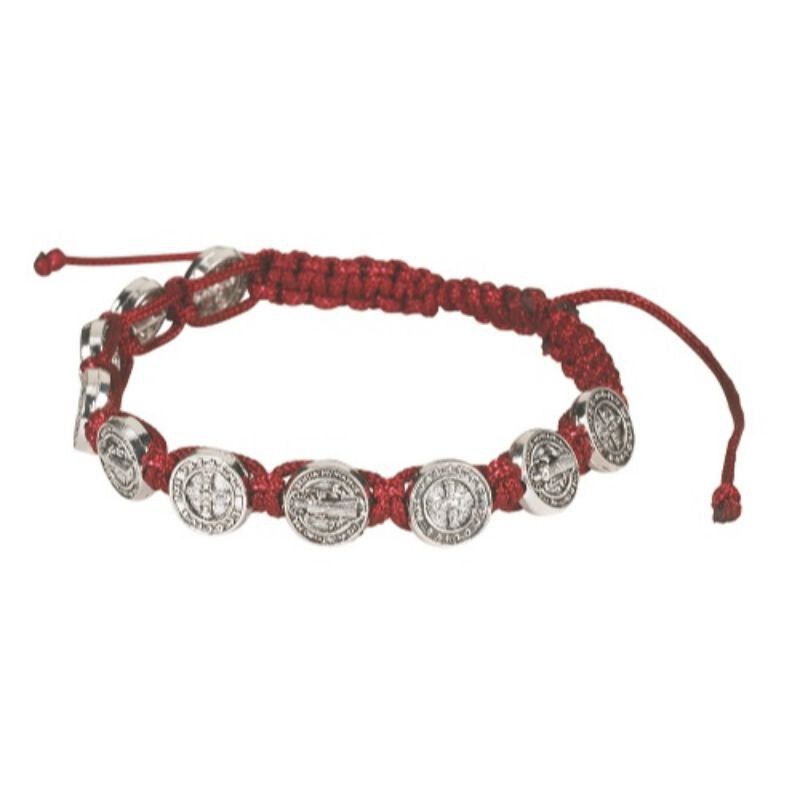 Benedict Medal Red Rosary Bracelet