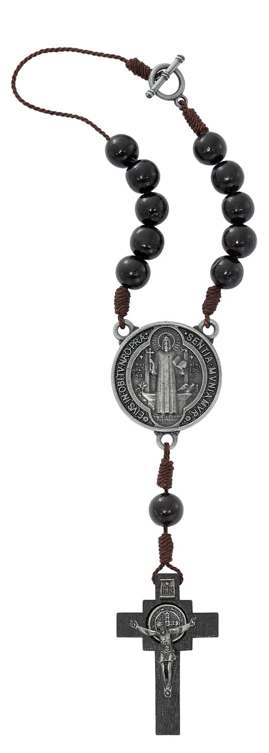 BLACK SAINT BENEDICT REAR VIEW MIRROR HANGER