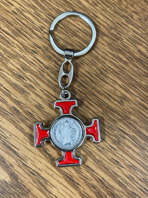 SAINT BENEDICT RED KEY CHAIN