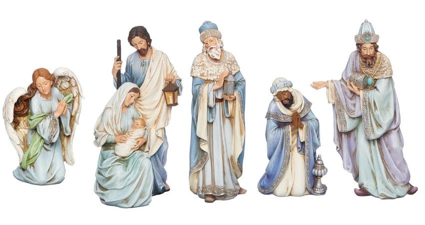 15" 5PC BLUE ROBE NATIVITY