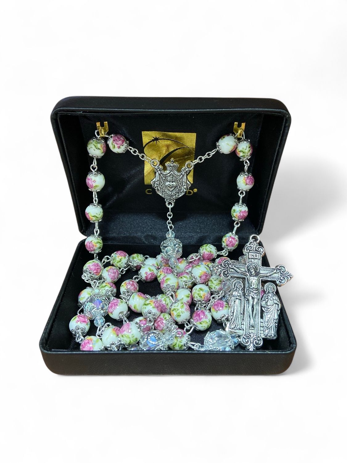 SACRED HEART PINK ROSARY