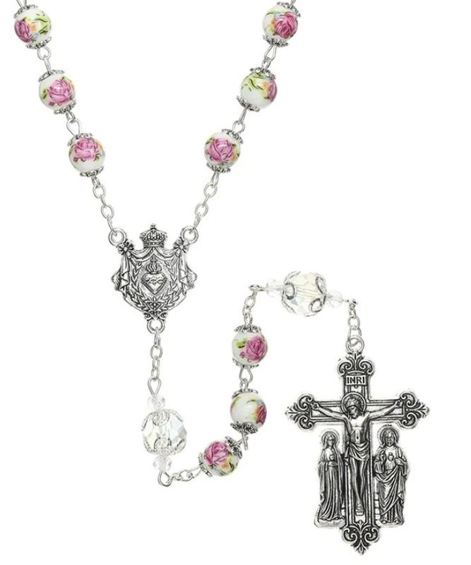 SACRED HEART PINK ROSARY