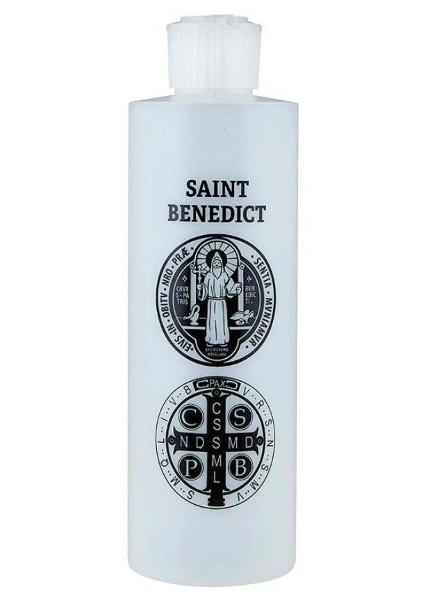 ST. BENEDICT MEDAL LARGE HOLY WATER BOTTLE